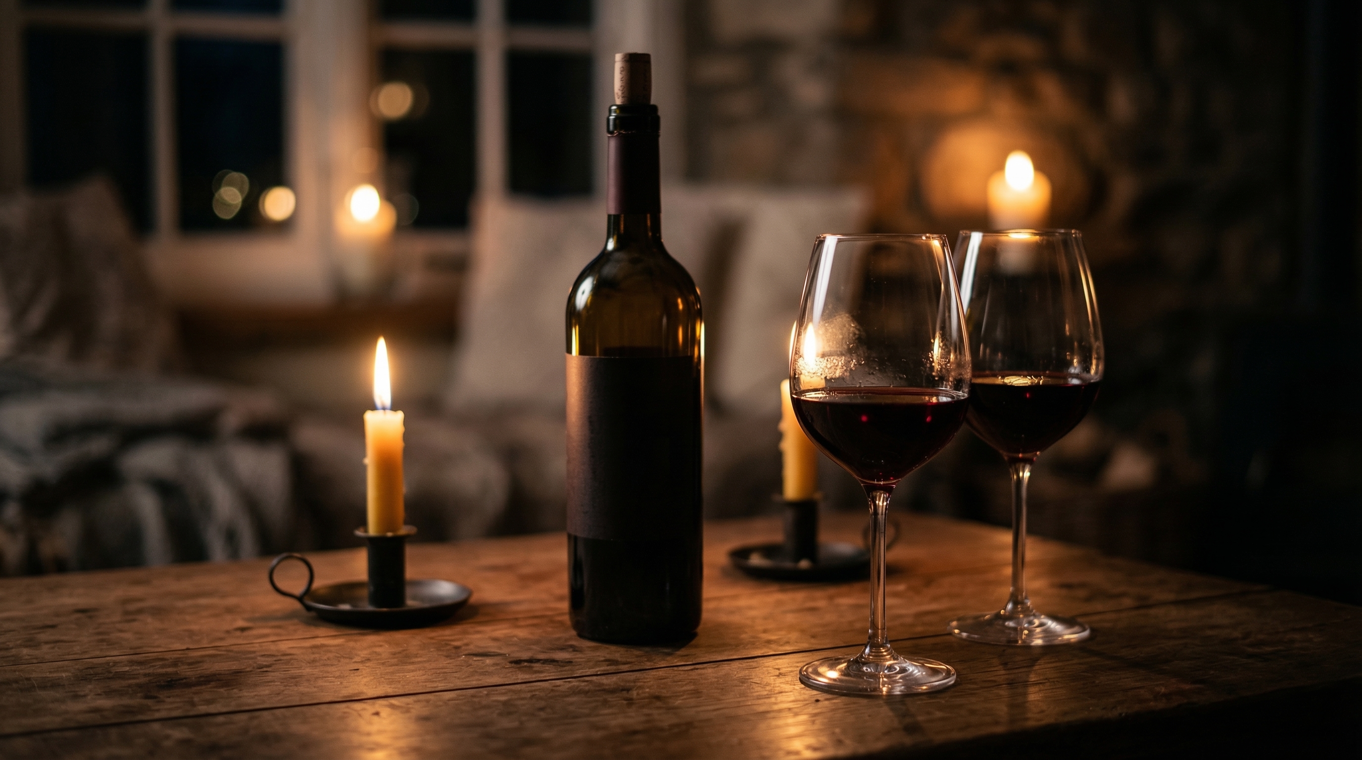 Wine and two glasses